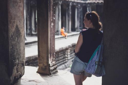 Cambodge -  Angkor Vat - moine
