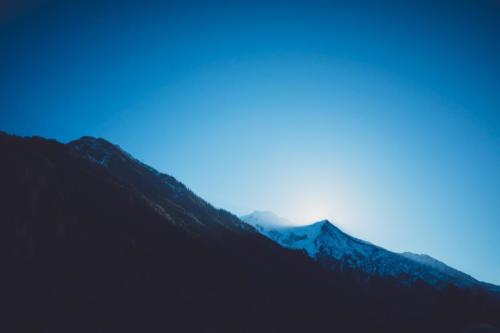 Coucher de soleil sur les Alpes
